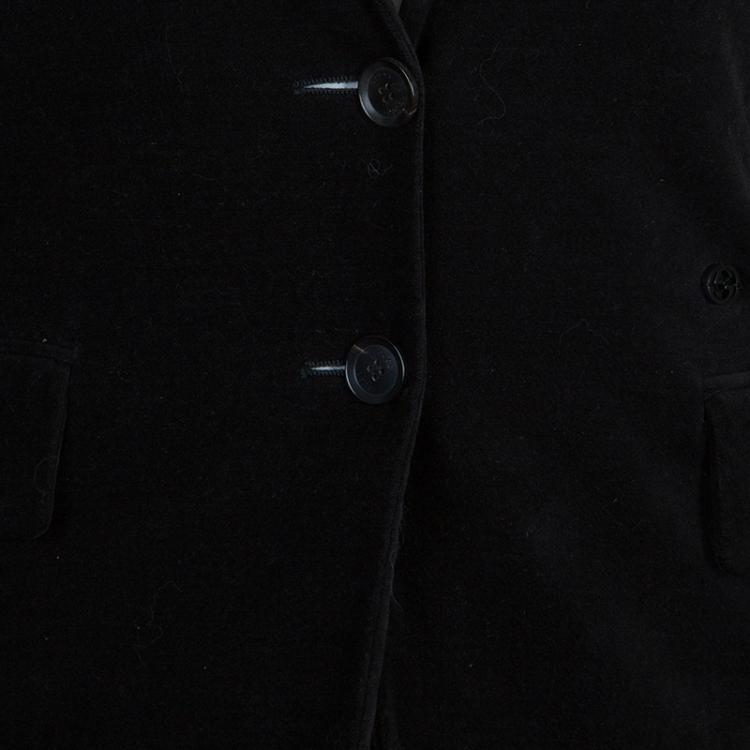 Pre Owned Gucci Black Rib Detail Blazer S