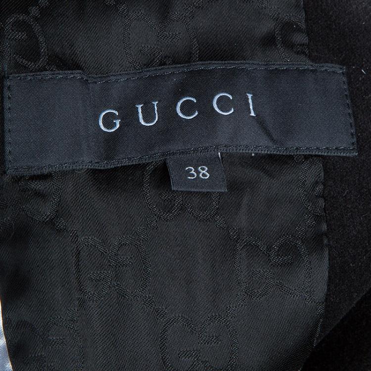 Pre Owned Gucci Black Rib Detail Blazer S