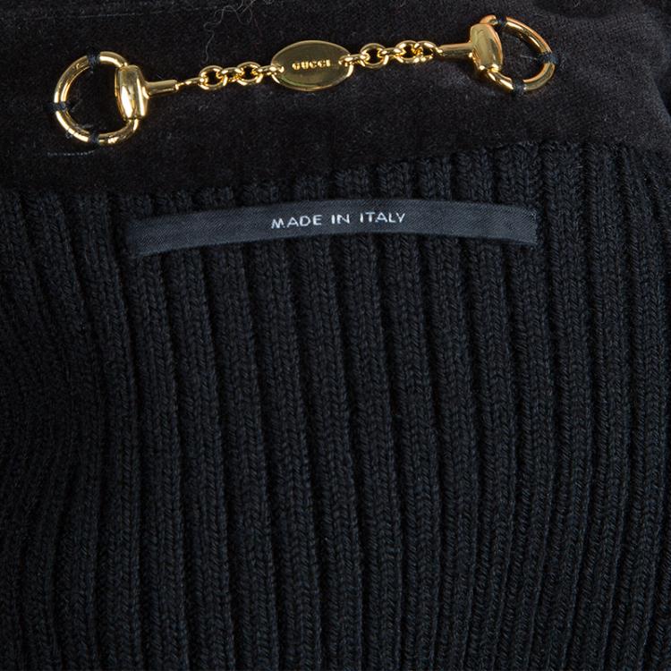 Pre Owned Gucci Black Rib Detail Blazer S