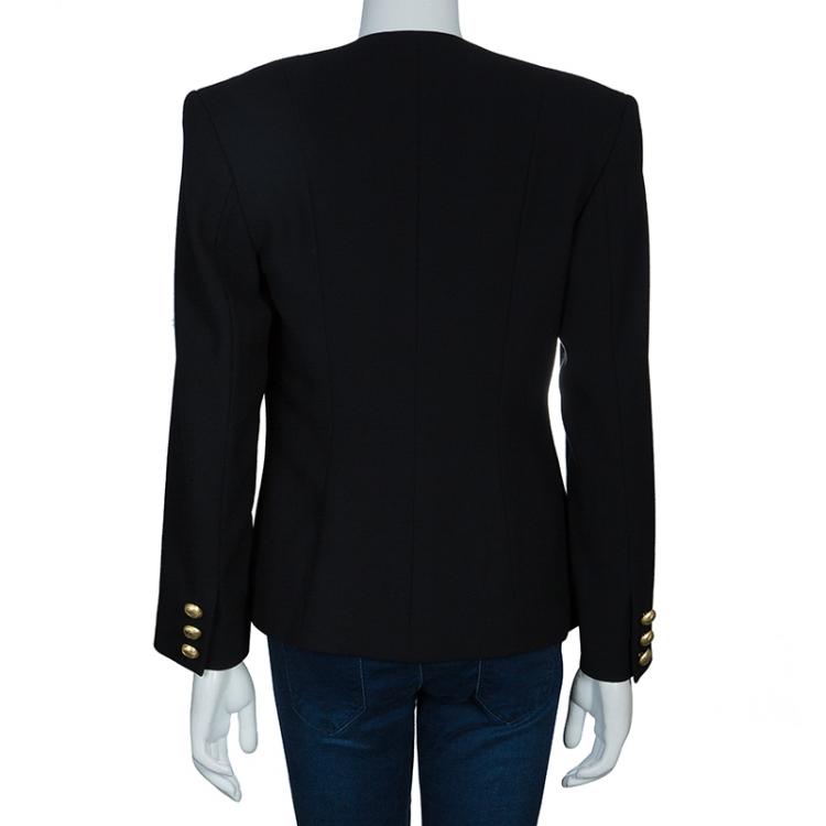 Pre Owned Gucci Black Double Breasted Wool Jacket M