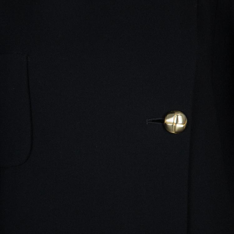 Pre Owned Gucci Black Double Breasted Wool Jacket M