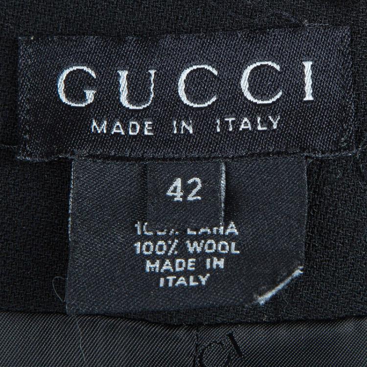 Pre Owned Gucci Black Double Breasted Wool Jacket M