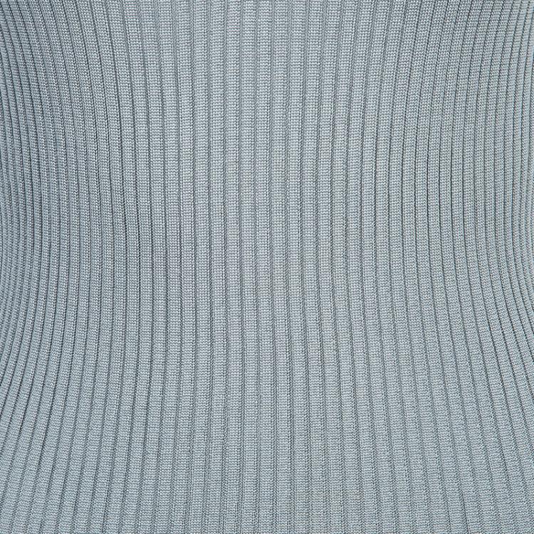 Pre Owned Gucci Grey Ribbed Sleeveless Top XS