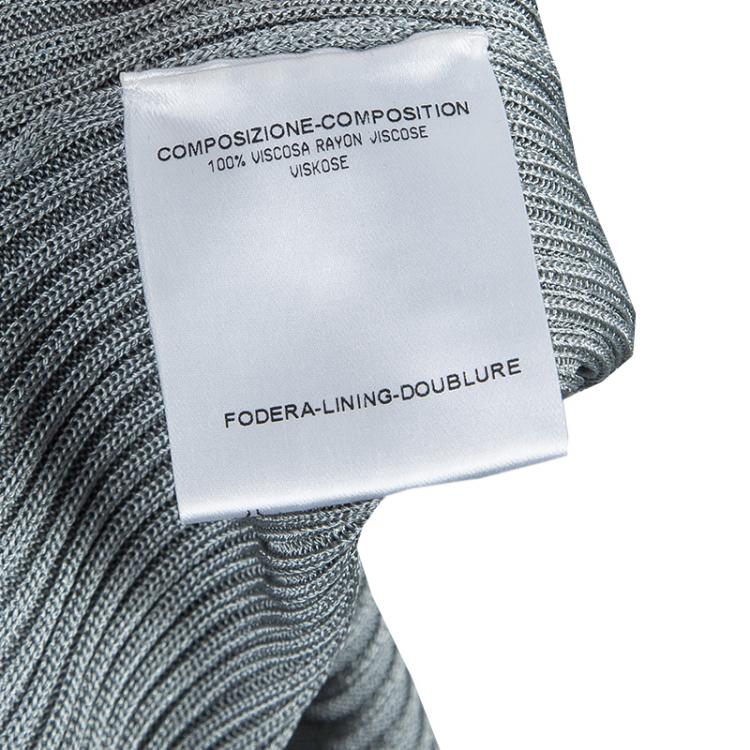 Pre Owned Gucci Grey Ribbed Sleeveless Top XS