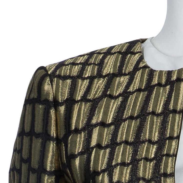 Pre Owned Gucci Metallic Gold Box Jacket S