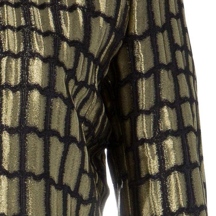 Pre Owned Gucci Metallic Gold Box Jacket S