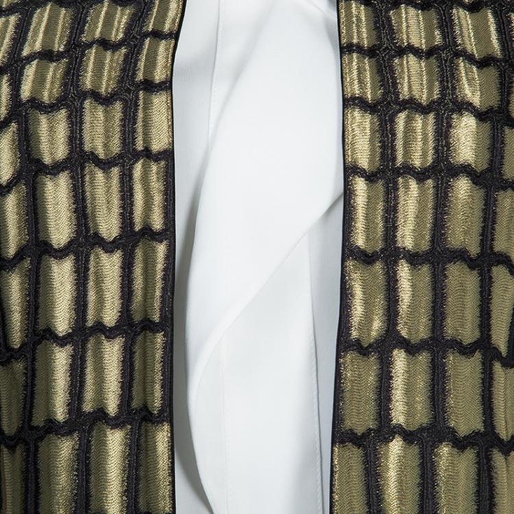 Pre Owned Gucci Metallic Gold Box Jacket S