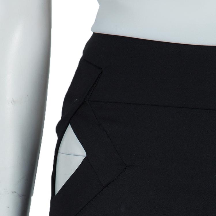 Pre Owned Gucci Black Cutout High Waist Detail Skinny Trousers XS