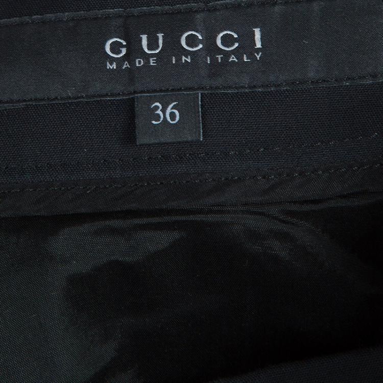 Pre Owned Gucci Black Cutout High Waist Detail Skinny Trousers XS