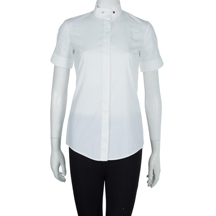 Pre Owned Gucci White Equestrian Cotton Top S