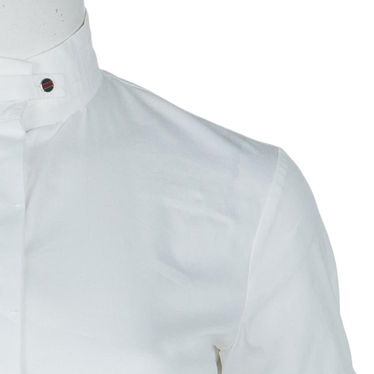 Pre Owned Gucci White Equestrian Cotton Top S