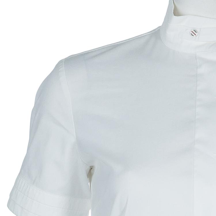 Pre Owned Gucci White Equestrian Cotton Top S