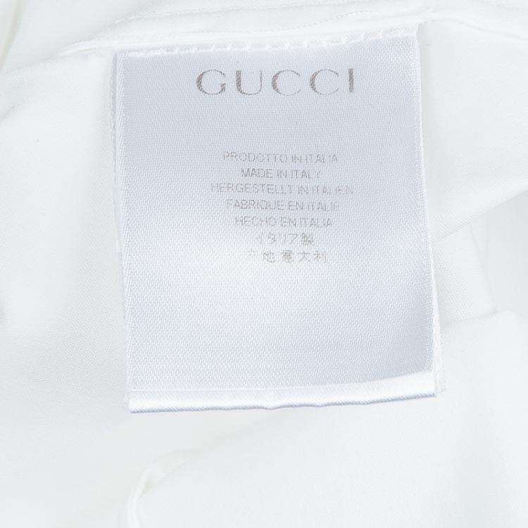 Pre Owned Gucci White Equestrian Cotton Top S