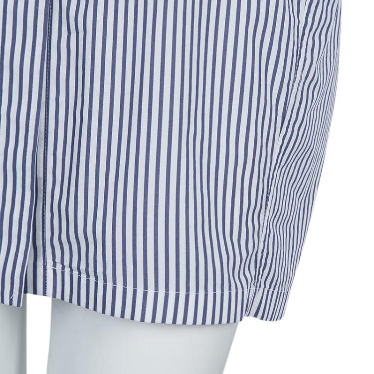 Pre Owned Gucci Striped Belted Buttondown Sleeveless Shirt Dress S
