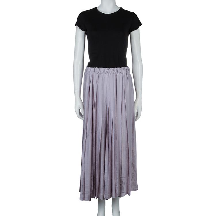 Pre Owned Gucci Lavender Pleated Skirt S