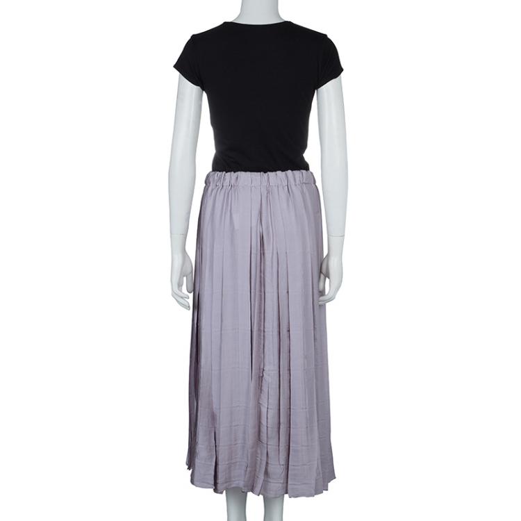 Pre Owned Gucci Lavender Pleated Skirt S