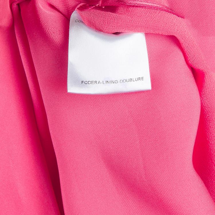 Pre Owned Gucci Pink Cowl Neck Slit Detail Sleeveless Silk Gown S