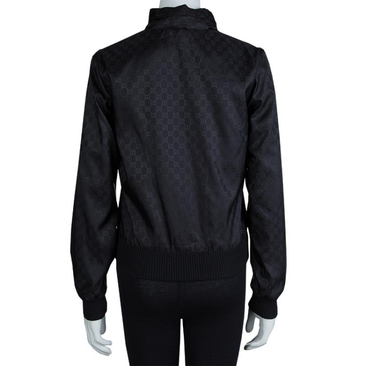Pre Owned Gucci Black GG Nylon Bomber Jacket S