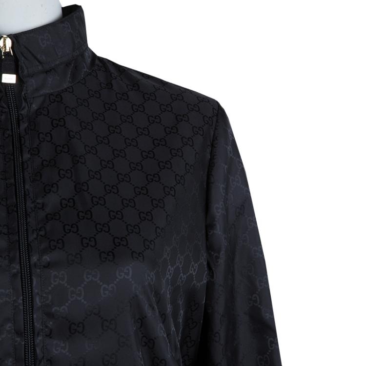 Pre Owned Gucci Black GG Nylon Bomber Jacket S