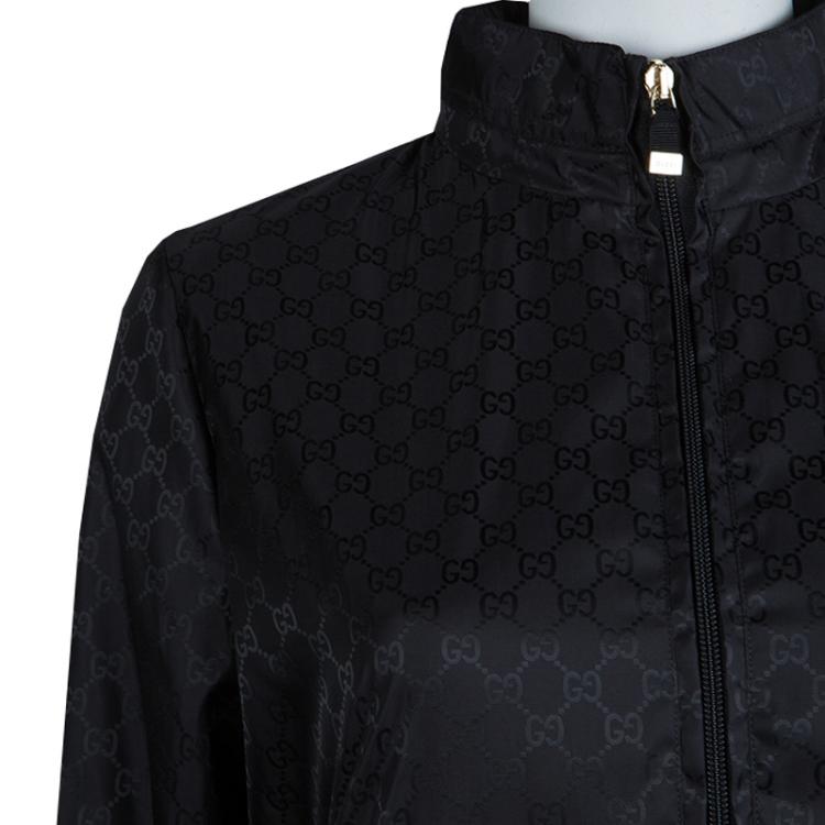 Pre Owned Gucci Black GG Nylon Bomber Jacket S