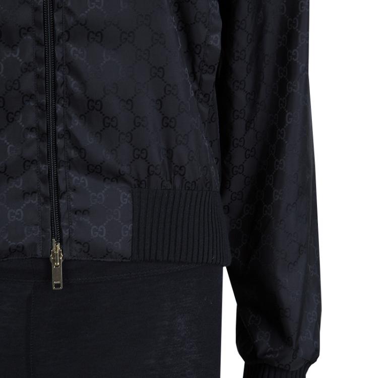 Pre Owned Gucci Black GG Nylon Bomber Jacket S