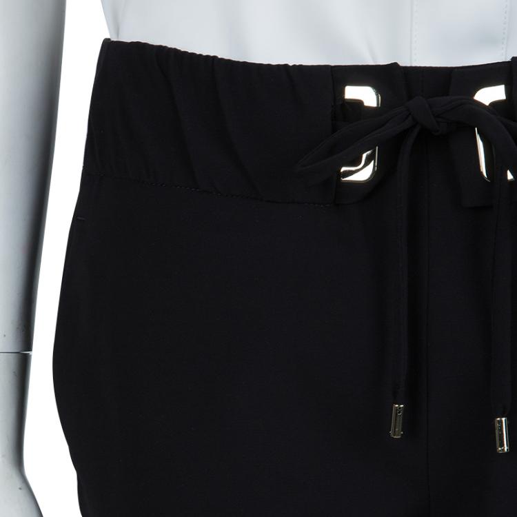 Pre Owned Gucci Black Drawstring Detail Tailored Pants S