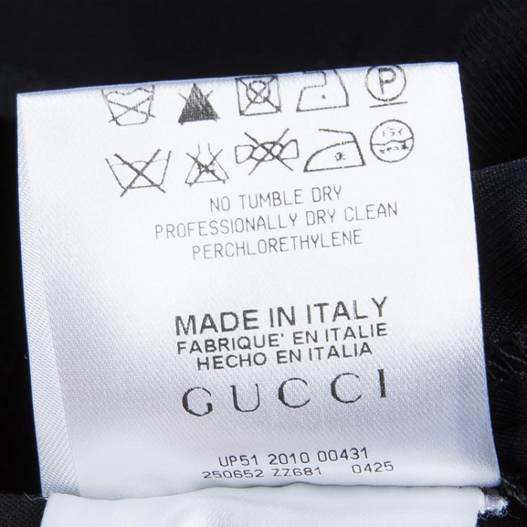 Pre Owned Gucci Black Drawstring Detail Tailored Pants S