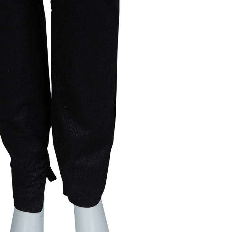 Pre Owned Gucci Black Geometric Paneled Trousers S
