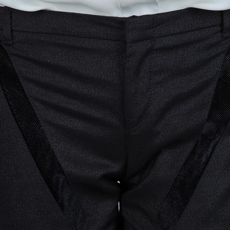 Pre Owned Gucci Black Geometric Paneled Trousers S