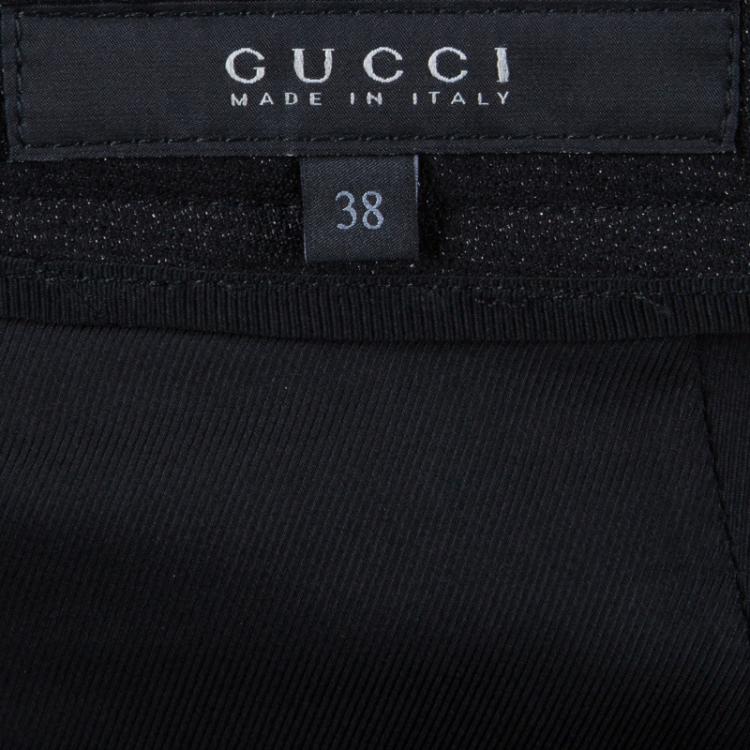 Pre Owned Gucci Black Geometric Paneled Trousers S