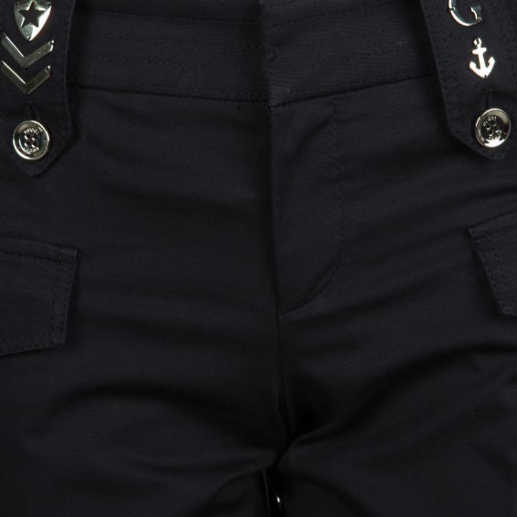 Pre Owned Gucci Black Straight Fit Cotton Trousers S