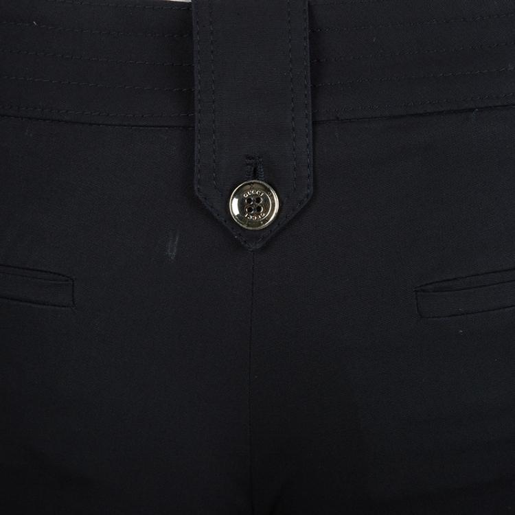 Pre Owned Gucci Black Straight Fit Cotton Trousers S