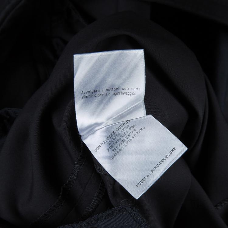 Pre Owned Gucci Black Straight Fit Cotton Trousers S