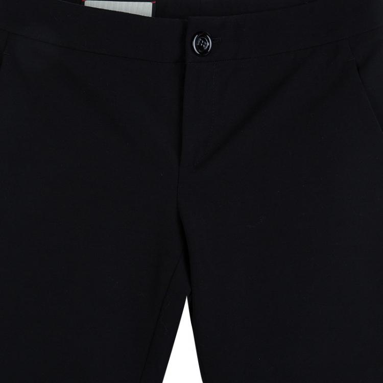 Pre Owned Gucci Black Frill Hem Trousers S