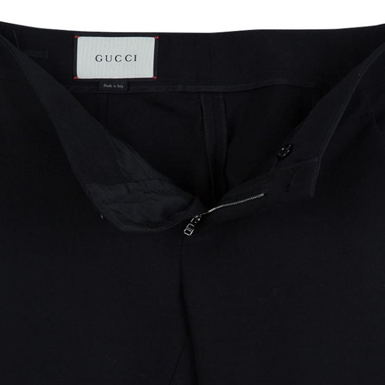 Pre Owned Gucci Black Frill Hem Trousers S