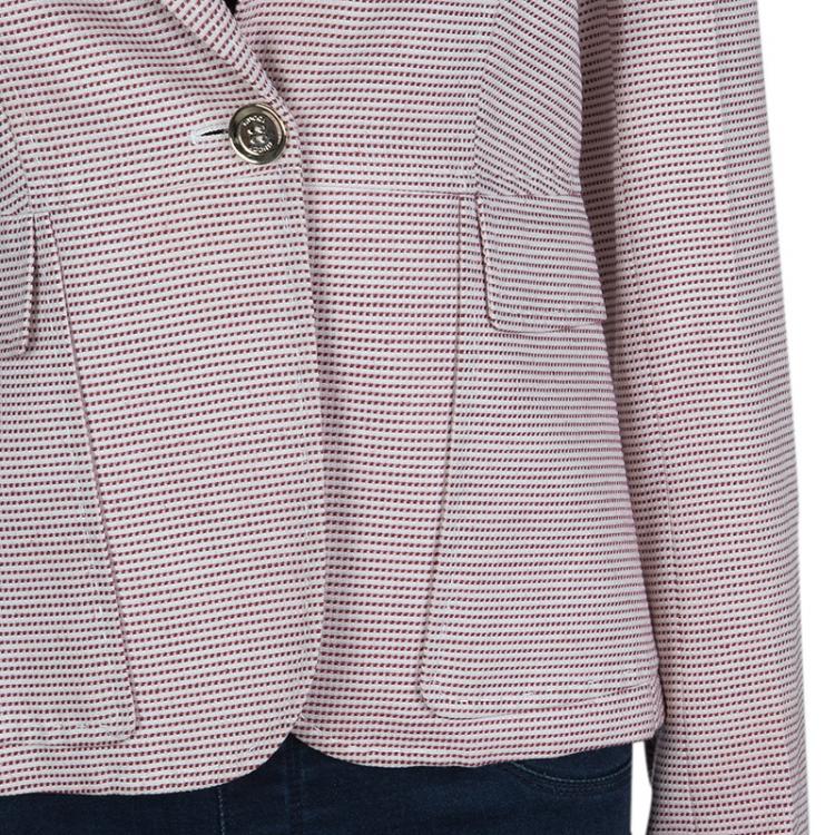 Pre Owned Gucci Red and White Patterned Blazer M