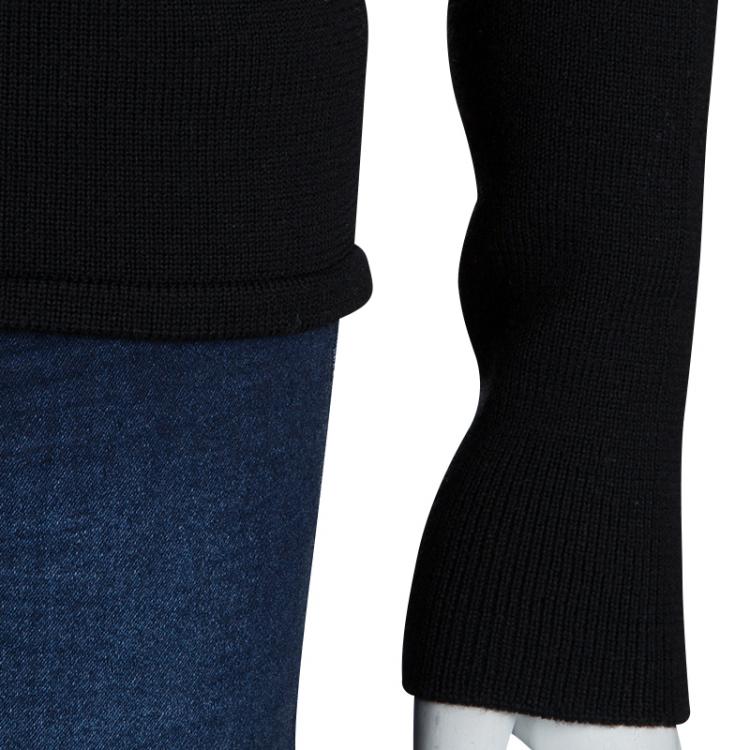 Pre Owned Gucci Black Wool Buckle Detail Long Sleeve Sweater M