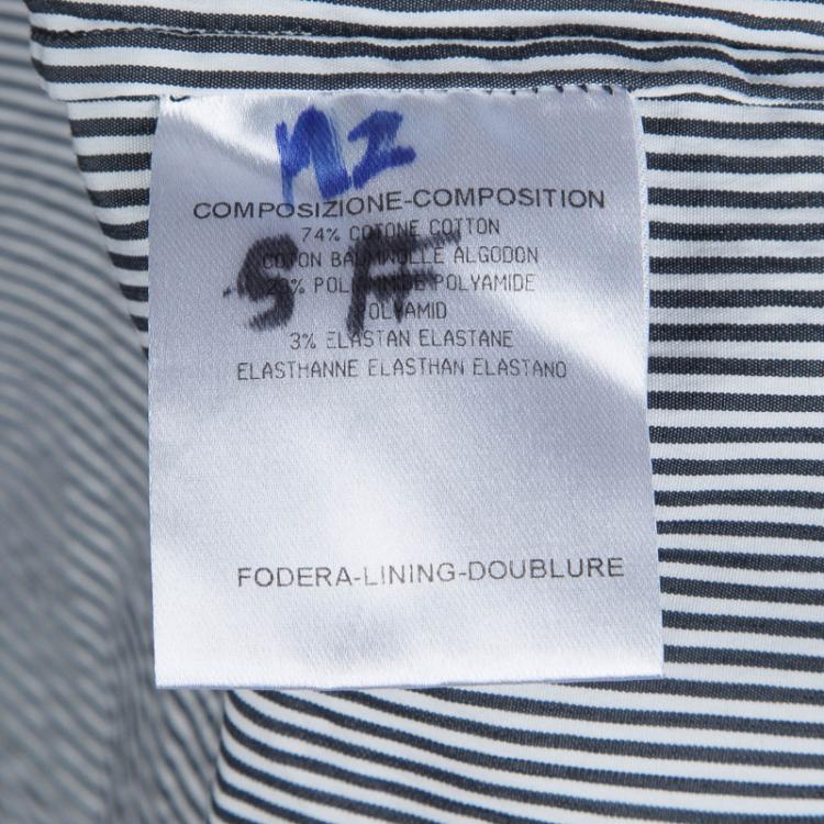 Pre Owned Gucci Monochrome Striped Short Sleeve Top S