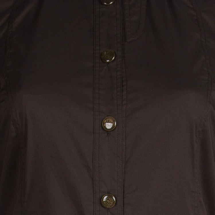 Pre Owned Gucci Olive Green Long Sleeve Button Front Shirt M
