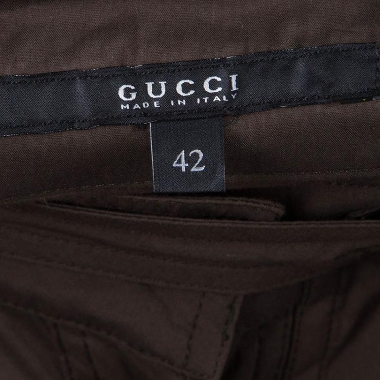 Pre Owned Gucci Olive Green Long Sleeve Button Front Shirt M