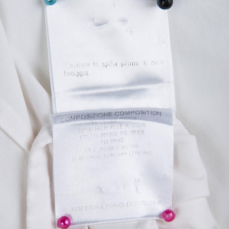 Pre Owned  Gucci White Neck Tie Detail Long Sleeve Shirt M