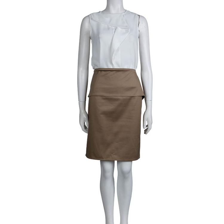 Pre Owned Gucci Beige Peplum Skirt M