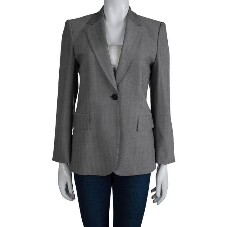Pre Owned Gucci Grey Cotton Blazer M