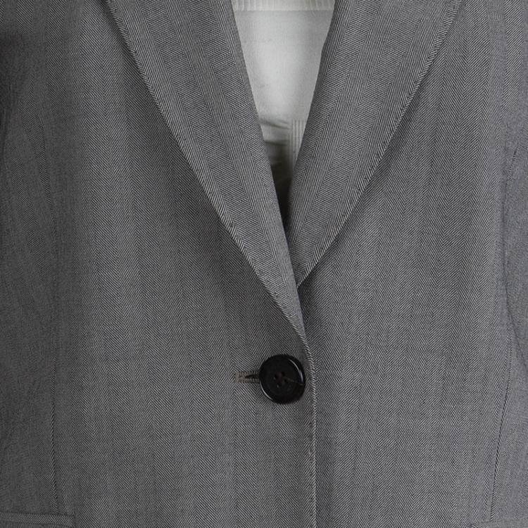 Pre Owned Gucci Grey Cotton Blazer M