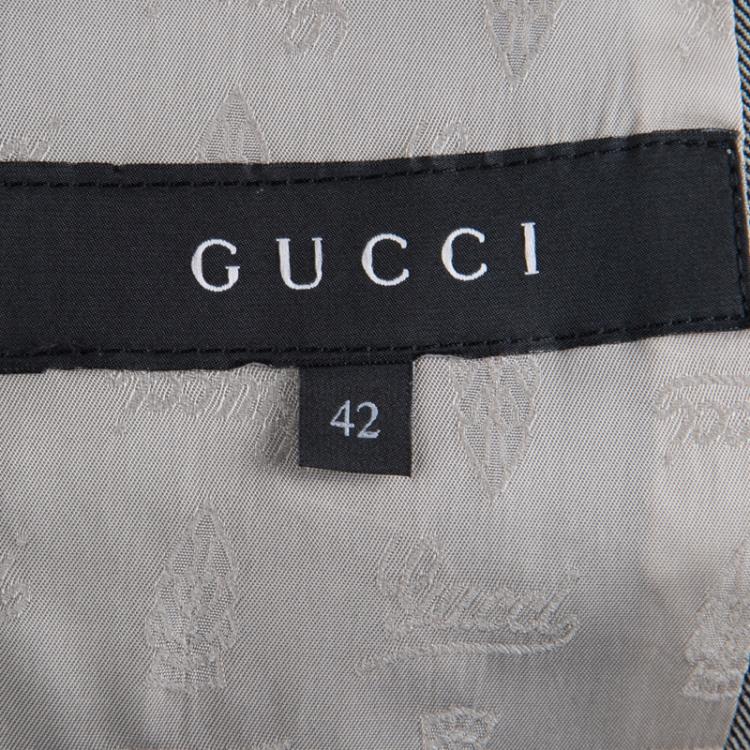 Pre Owned Gucci Grey Cotton Blazer M
