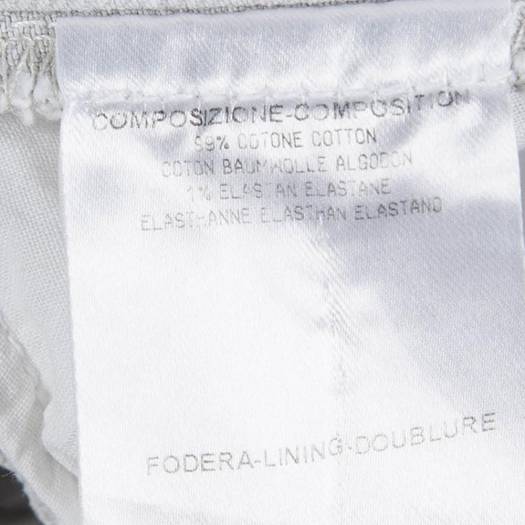 Pre Owned Gucci Light Washed Grey Denim Skinny Jeans M