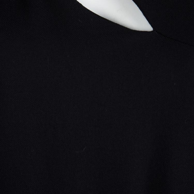 Pre Owned Gucci Black Cutout Detail Metal Trim Shift Dress M