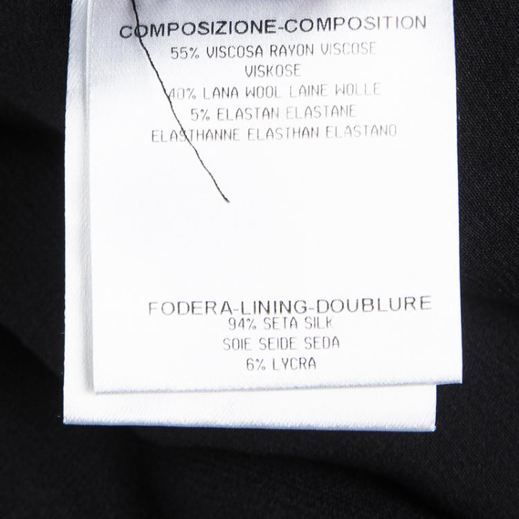 Pre Owned Gucci Black Cutout Detail Metal Trim Shift Dress M