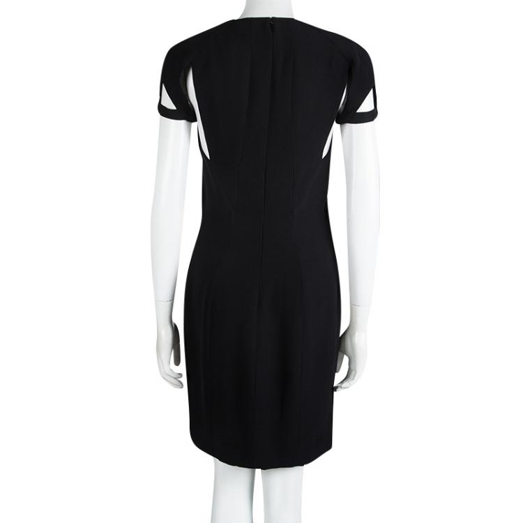 Pre Owned Gucci Black Silk Cutout Shift Dress M
