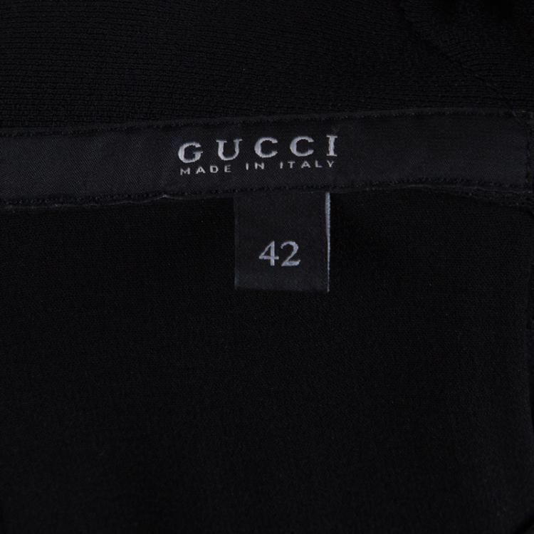 Pre Owned Gucci Black Silk Cutout Shift Dress M